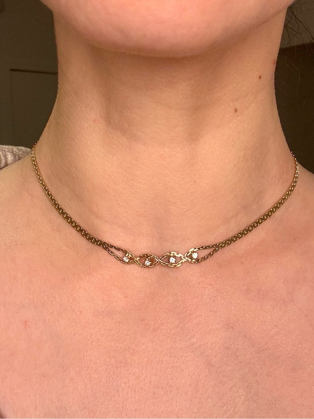 14K Yellow Gold Natural Diamond Necklace | 10.2g | 14.85” | Estate